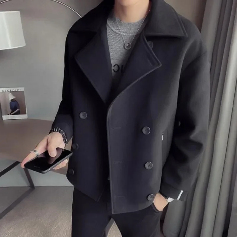 Men's Wool & Blends Jackets Slim Fit Male Coats Trendy Korean Reviews Many Cheap Sale New In Aesthetic Stylish Fast Delvery Y2k