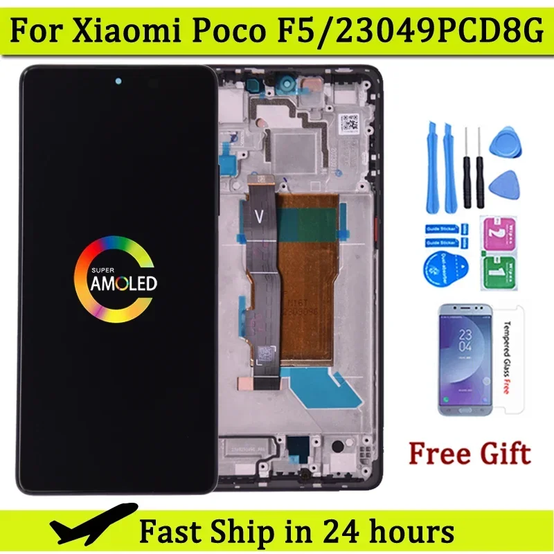 6.67“Amoled For Xiaomi Poco F5 LCD Display Touch Screen Digitizer Assembly For mi Poco F5 23049PCD8G Screen Replacement