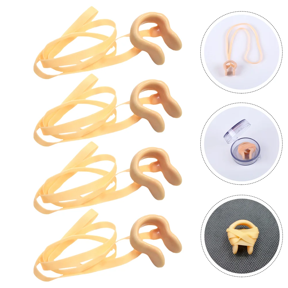 

4 Pcs Nose Clip with Cord Premium Swimming Clips Wear-resistant Replaceable Clamps Plugs Convenient Supply