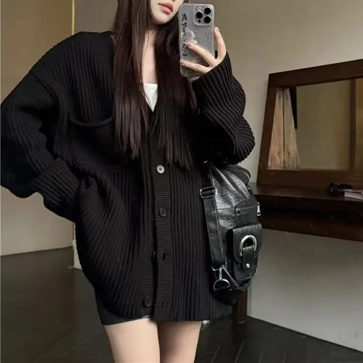 

Fashion Korean personalized waffle sweatshirt women's stand collar fat spring autumn Y2K thin lazy loose half-zip sports coat