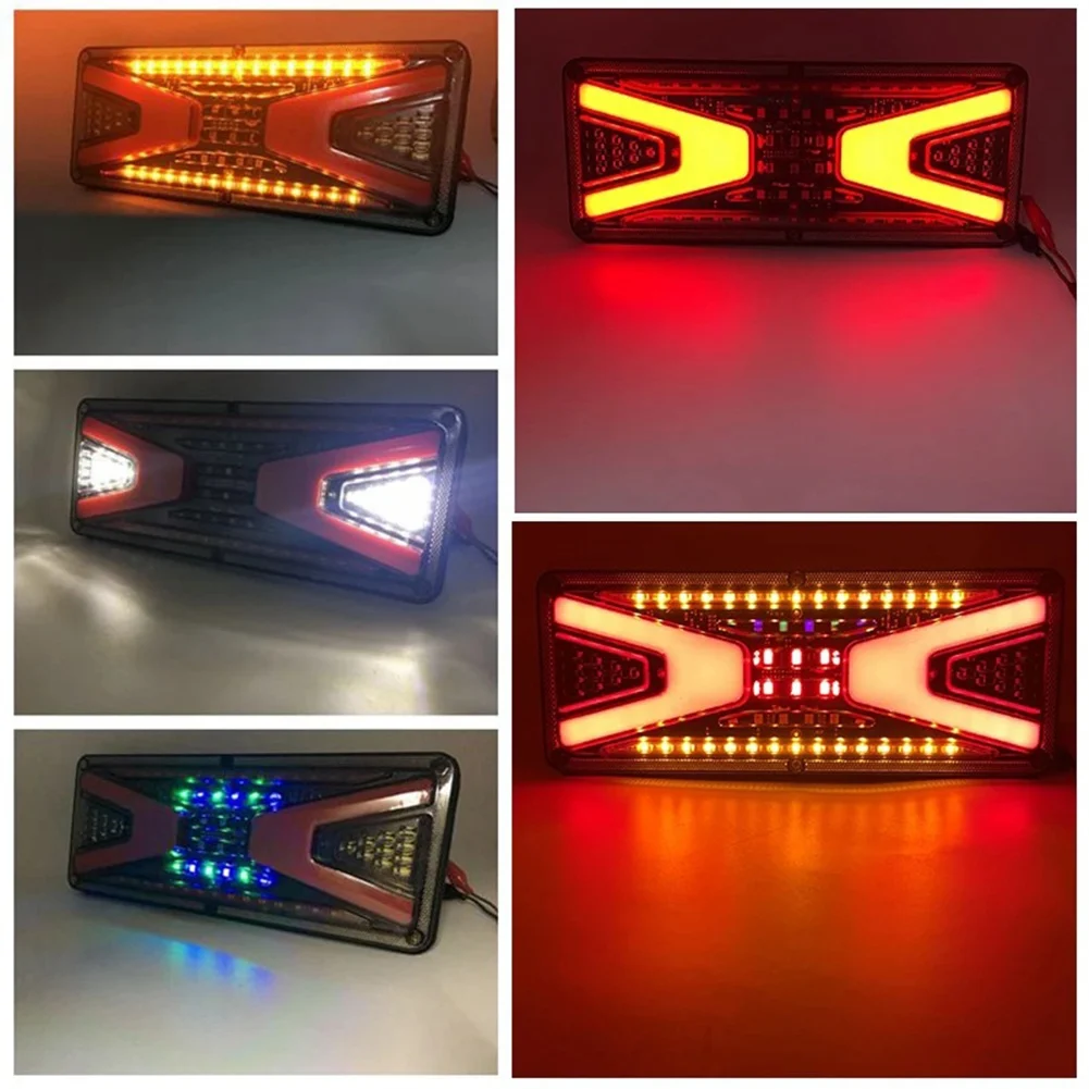 Feux arrière à LED pour camion, feux d'iode pour remorque, barrage de frein, clignotant, arrêt, camion, bus, 24V, 2 pièces