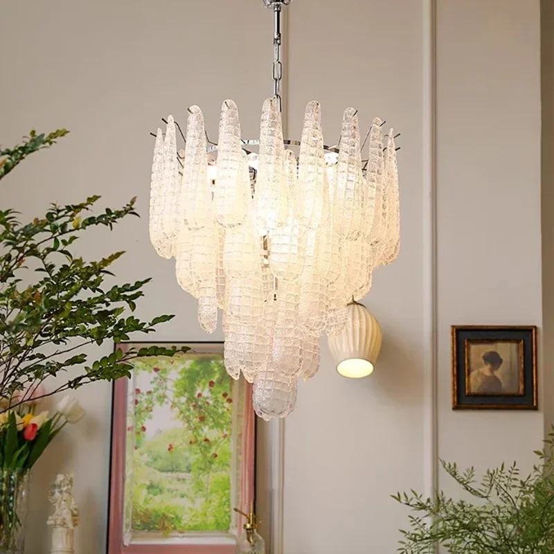 Vintage Nordic Decoration Glass Hanging Chandelier Luxury Led Lights Modest Ceiling Lamps for Room