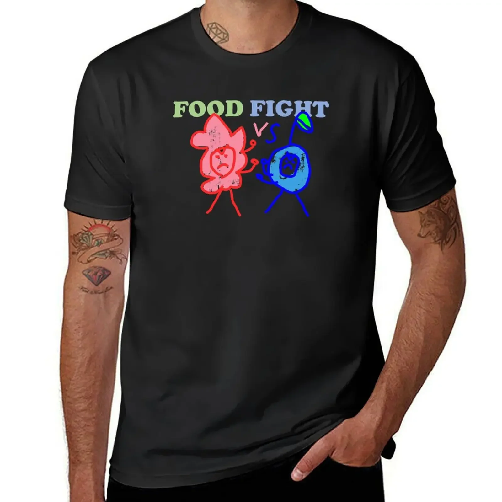 Food Fight - Raspberry vs Blueberry T-Shirt shirts graphic tee plus size men clothing