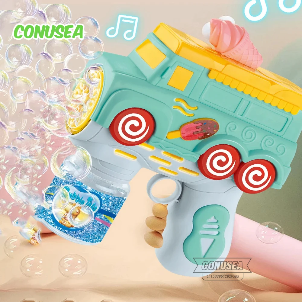 Soap Bubbles Gun Ice Cream Bubble Truck Cars Machine Electric Non-Drop Child Outdoor Games Guns Outdoor Toys for Kids Boys Girls
