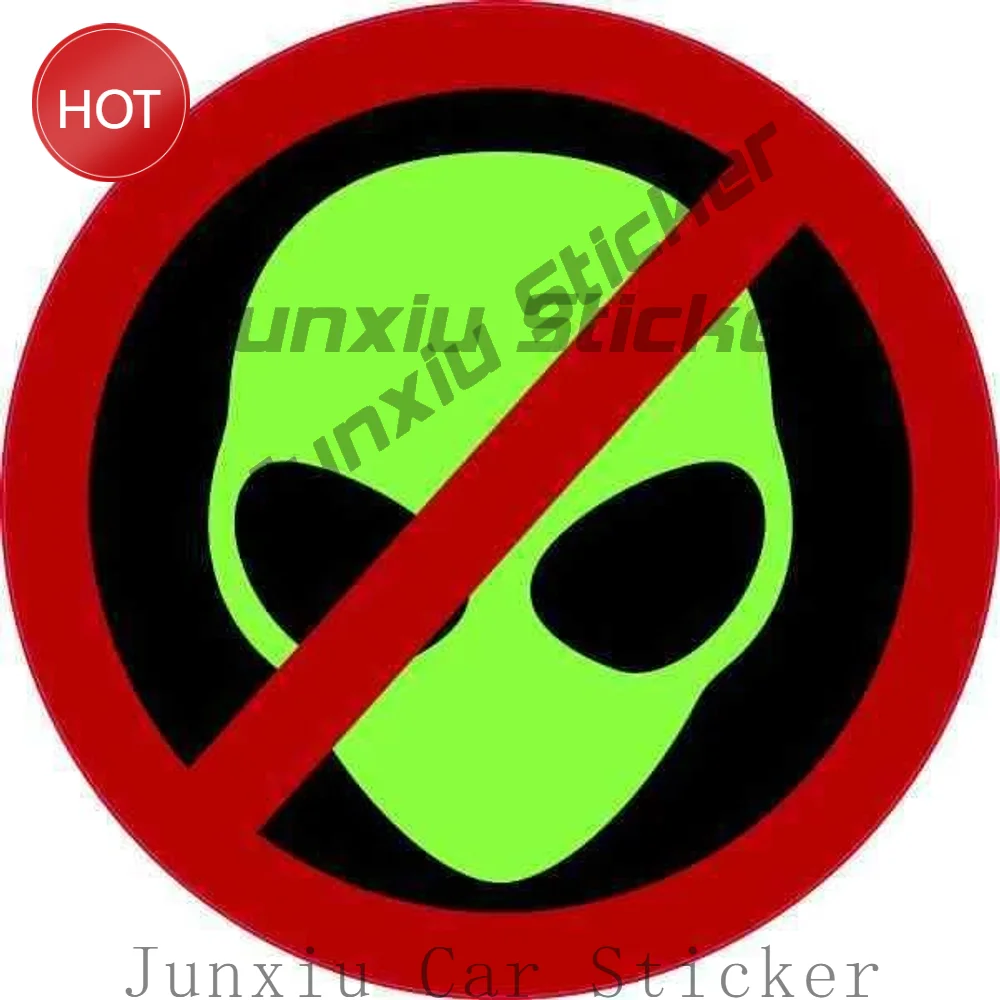 Green No Aliens Allowed Vinyl Sticker For Car Window And Laptop Space Theme Decal For Sci Fi Fans And Alien Art Collectors