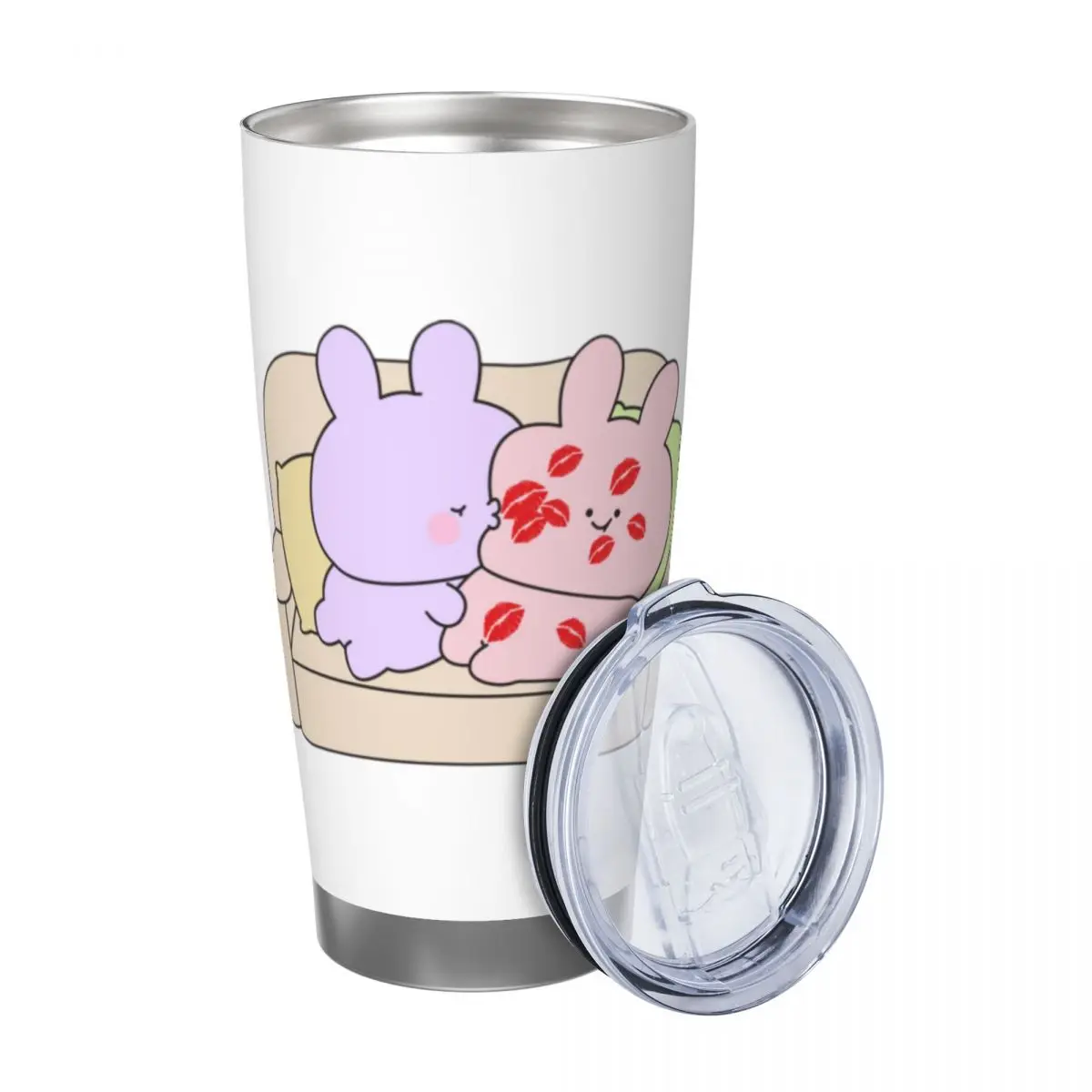 Asamimichaan Cute Asamimi 20oz Stainless Steel Insulated Thermal Coffee Car Cup Cold Hot Mugs Vacuum Flask
