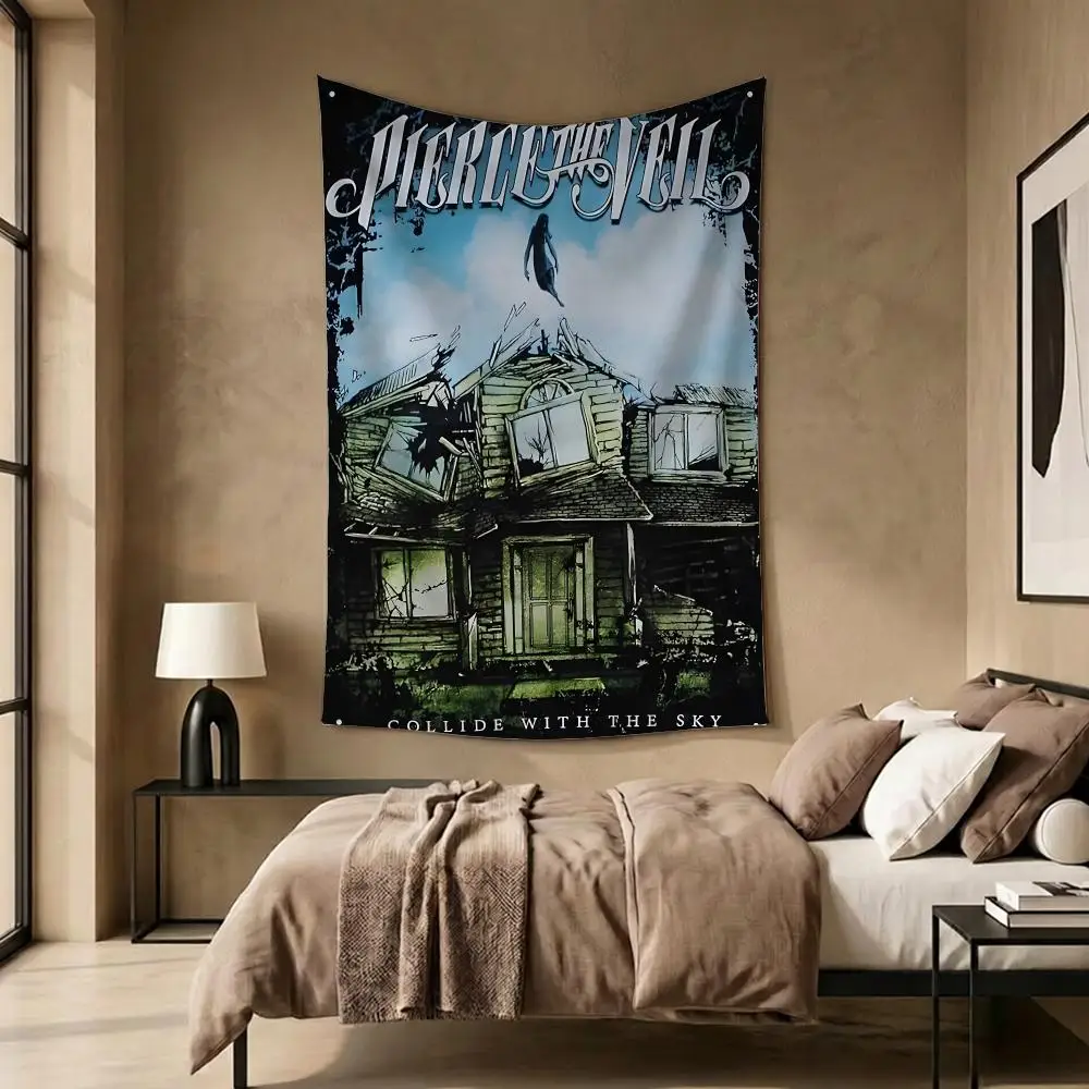 Band Music Rock Pierce The Veil Tapestry Daily Soft Rectangular Wall Hanging Decor for Living Home Room