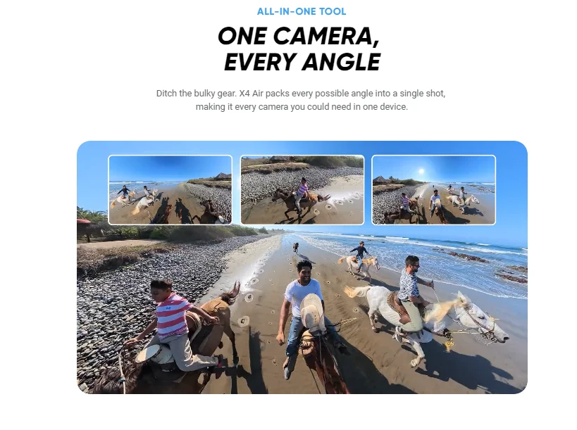 Insta360 X4 Air 360-Grad-Actionkamera 8K30FPS HDR-Video 165G Ultraleichte Taschenkamera FlowState-Stabilisierung 15M wasserdicht für Vlog, Motorrad, Outdoor-Sportaufnahmen Insta360 – Detail 7