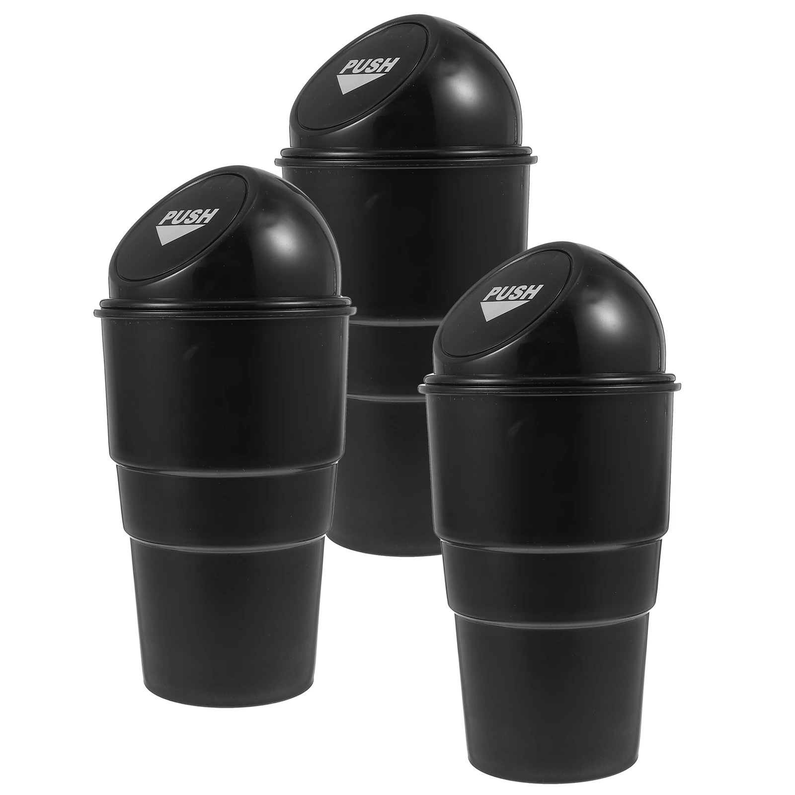 

3pcs Trash Can Durable Portable Mini Waste Organizer Plastic Garbage Bin for Car Desktop Storage Smooth Edges Long-Lasting