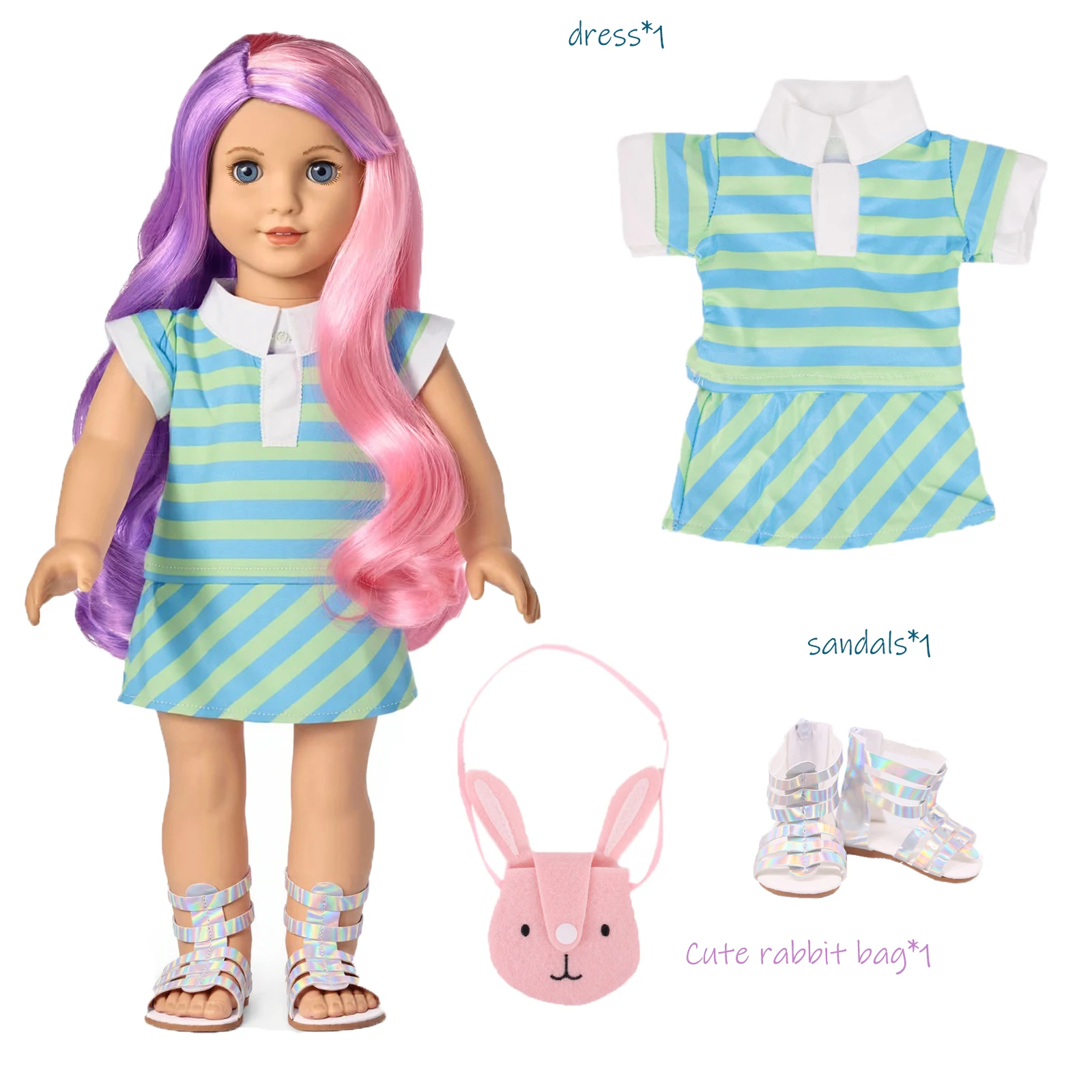 

Платье, одежда для кукол, 3 комплекта для 16-18 дюймов и 40-45 см, кукла для новорожденных, блестящая вечеринка, юбка для куклы, американская кукла, подарок для девочки