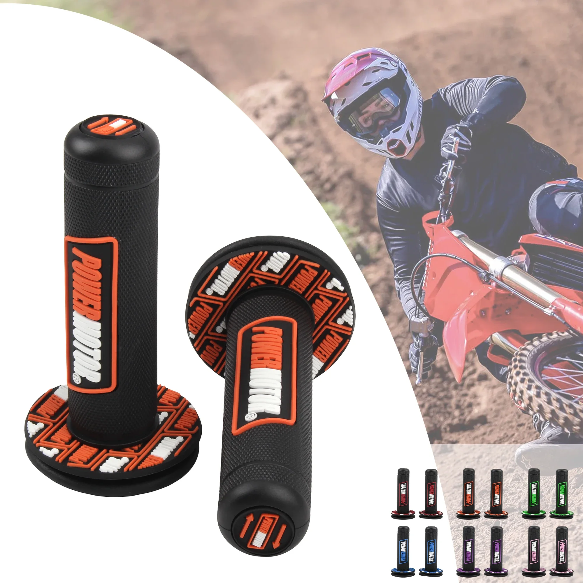 Motorcycle rider uses rubber off-road modified electric bike handle gloves Pro Ghost Train throttle shift handle cover view 2