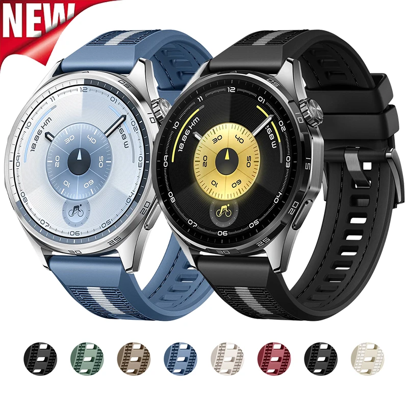 22 مللي متر النايلون سيليكون مركب المنسوجة حزام ساعة اليد لهواوي ساعة GT6 GT6 برو 5 GT4/3 4/3Pro 46 مللي متر معصمه سوار إكسسوارات #1