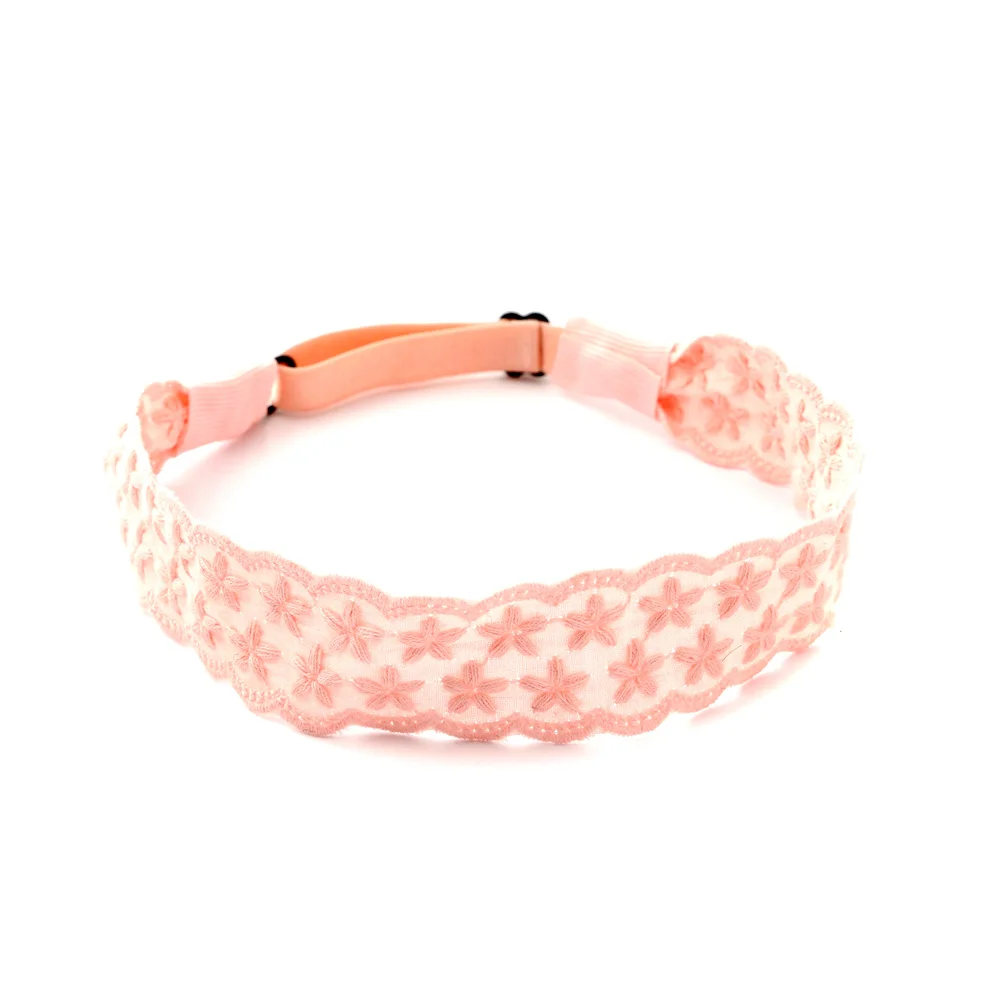 Fashion Cotton Eyelet Ribbon Hair Accessories Elegant Dressy headband bow clip For Girl