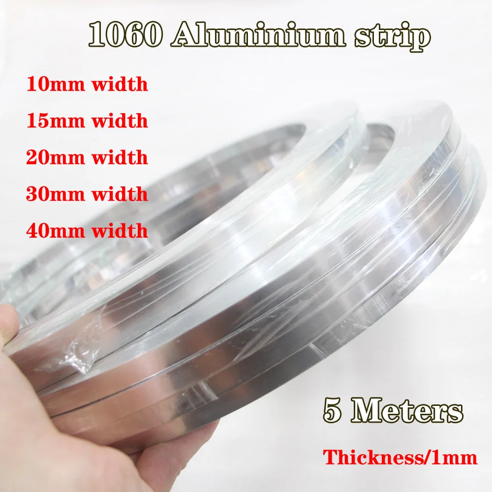 5 Meters Thickness/1mm 1060 Aluminium Thin Strip Aluminum Tape Roll Aluminum Foil Sheet DIY Metal Width/10mm 15mm 20mm 30mm 40mm