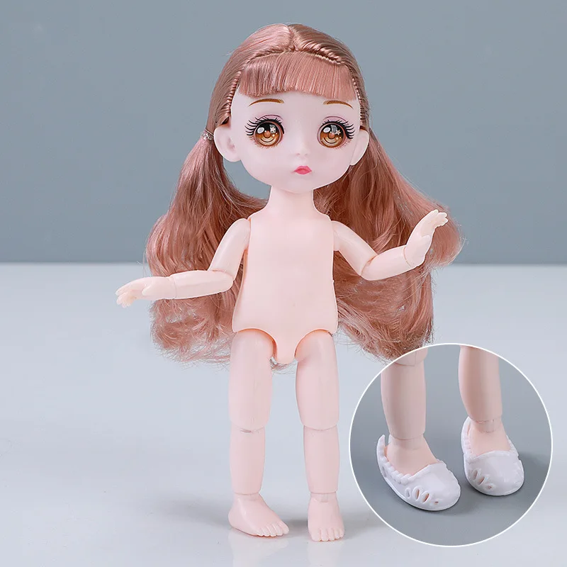 Ob8/bjd Doll Double Horse Tail 16cm Naked Baby Body Makeup DIY Toy