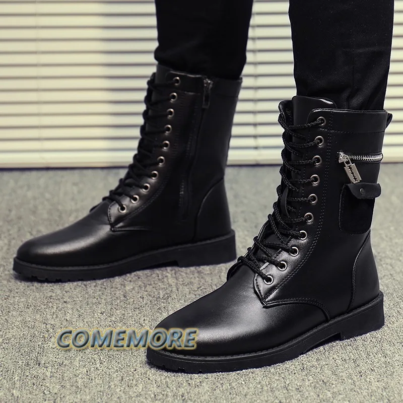 Fashion Chelsea Leather Men Boot Luxury Casual Shoes Formal Man Classic Ankle Boots Black Brown Zipper Knight Boot Autumn Winter