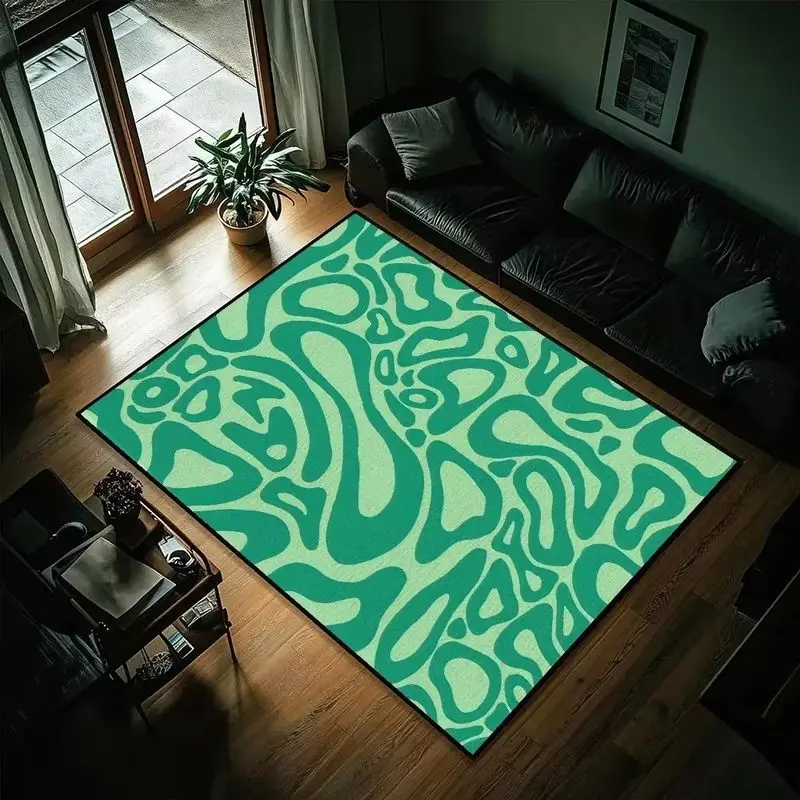 Modern Abstract Swirl Rug—Non-Slip Large Living Room Rug, Bedroom and Gaming Room Floor Mat, Home Decor - view 5