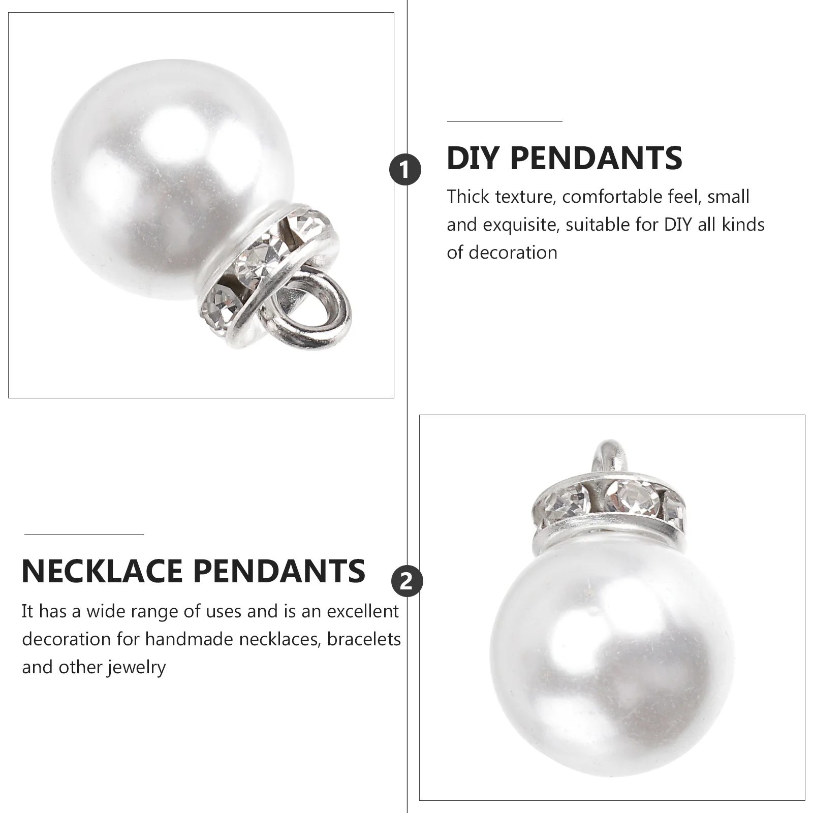 

50pcs Imitation Pearl Pendant Jewelry Making Accessories Creative Decorative Diy Pendants For Handmade Necklaces Bracelets Craft