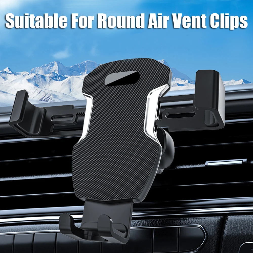 

Car Phone Holder Air Vent Support For Round Air Outlet Clip 360° Rotation Cellphone Mount Smartphone GPS Bracket Gravity Stand