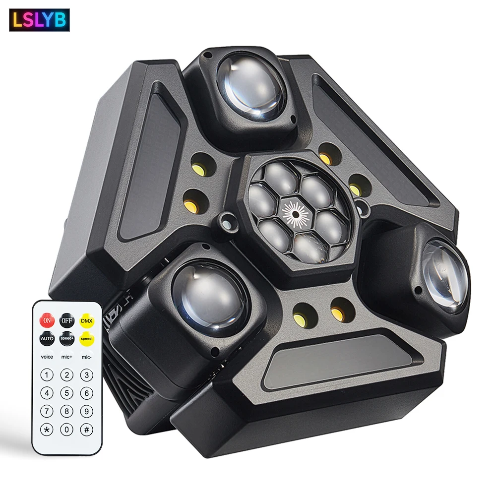 

180W 3-Head Bee Eye Pattern Beam Rotating Stage Light 6in1 Super Patry Light Suitable For Stage DJ Disco Birthday Parties