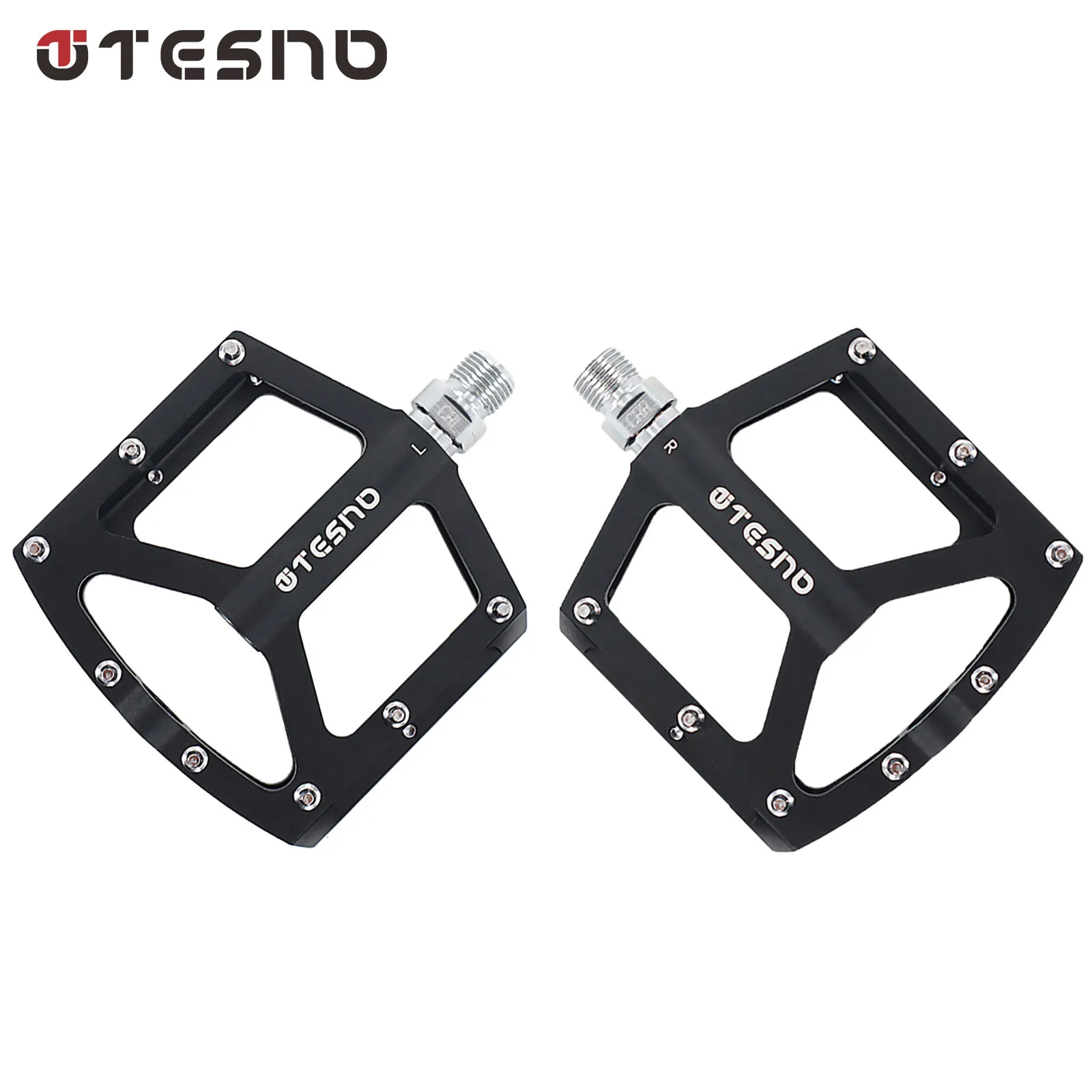 TESNO Bicycle Pedals One-Piece CNC Aluminum Alloy Ultralight Anti-slip Sealed Bearing BMX Mtb Bicycle Pedals Accessories