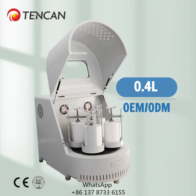 China Tencan XQM-0.4A 4*100ml Portable Mini Ball Mill With Pump 220V Stainless Steel Lab Grinder For Metal & Mineral Processing