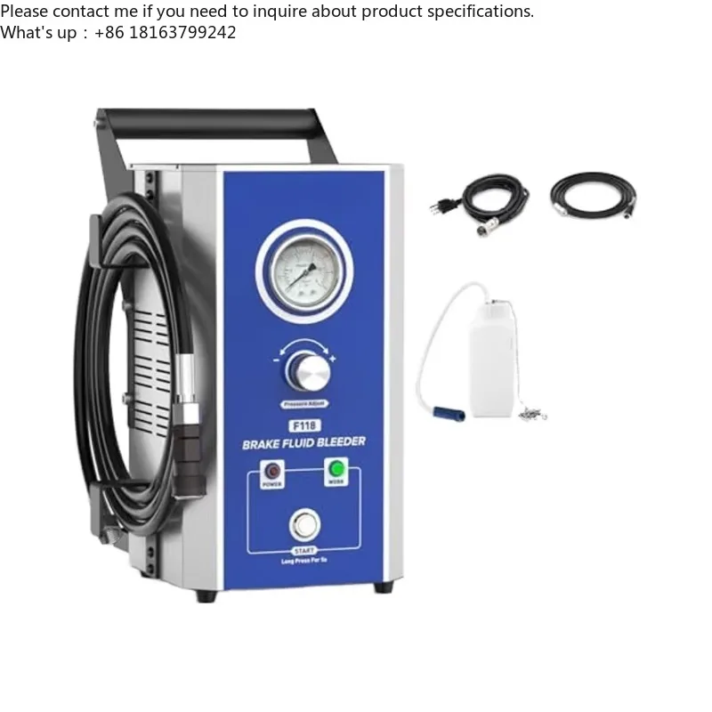 1.5KW Electric Brake Bleeder Kit  Automatic Fluid Exchanger Digital Display Blue Color 7 Metal Master Cylinder