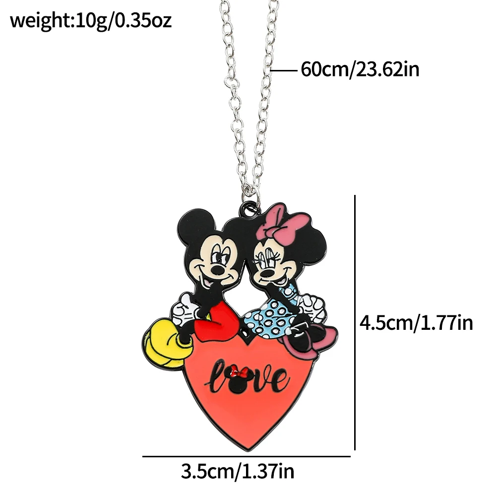 Disney Cartoon Anime Mickey Mouse Necklace Sweet Heart Minnie Mickey Mouse NeckChain For Friends Birthday Jewelry Gifts