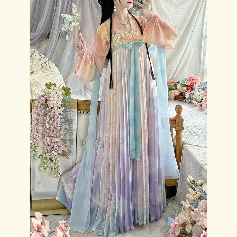 

2026 new Chinese Traditional Clothing Fairy Printing Hanfu Fashion Ethnic Style Party Stage Show Cosplay Princess Dress Clothes