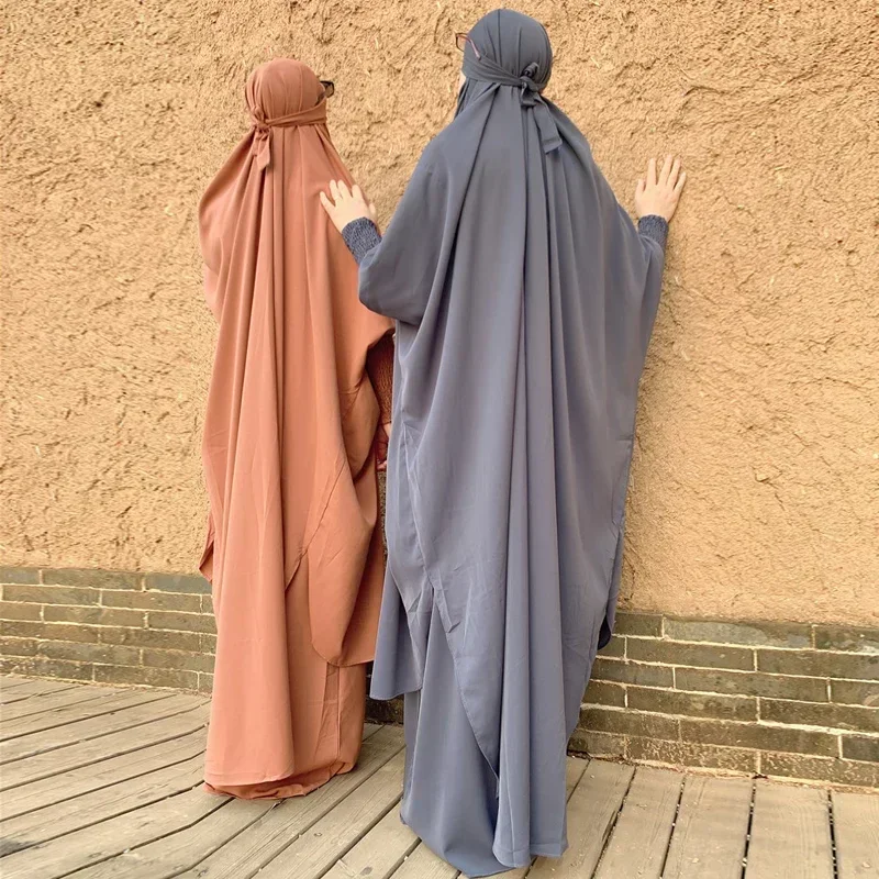

Autumn New Jilbab 2 Piece Set Suit Women Muslim Prayer Garment Plain Nida Hooded Abaya Khimar Hijab Long Skirt Islam Dubai Suit