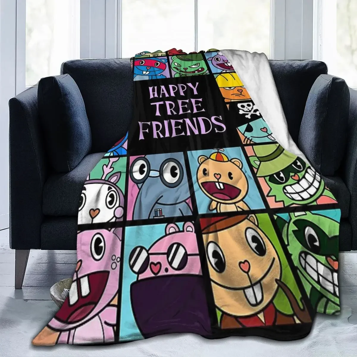 Throw Blanket Happy Tree Friends Micro Fleece Blanket Four Sizes Blanket Personalized Warm For Living Room Nice Gift