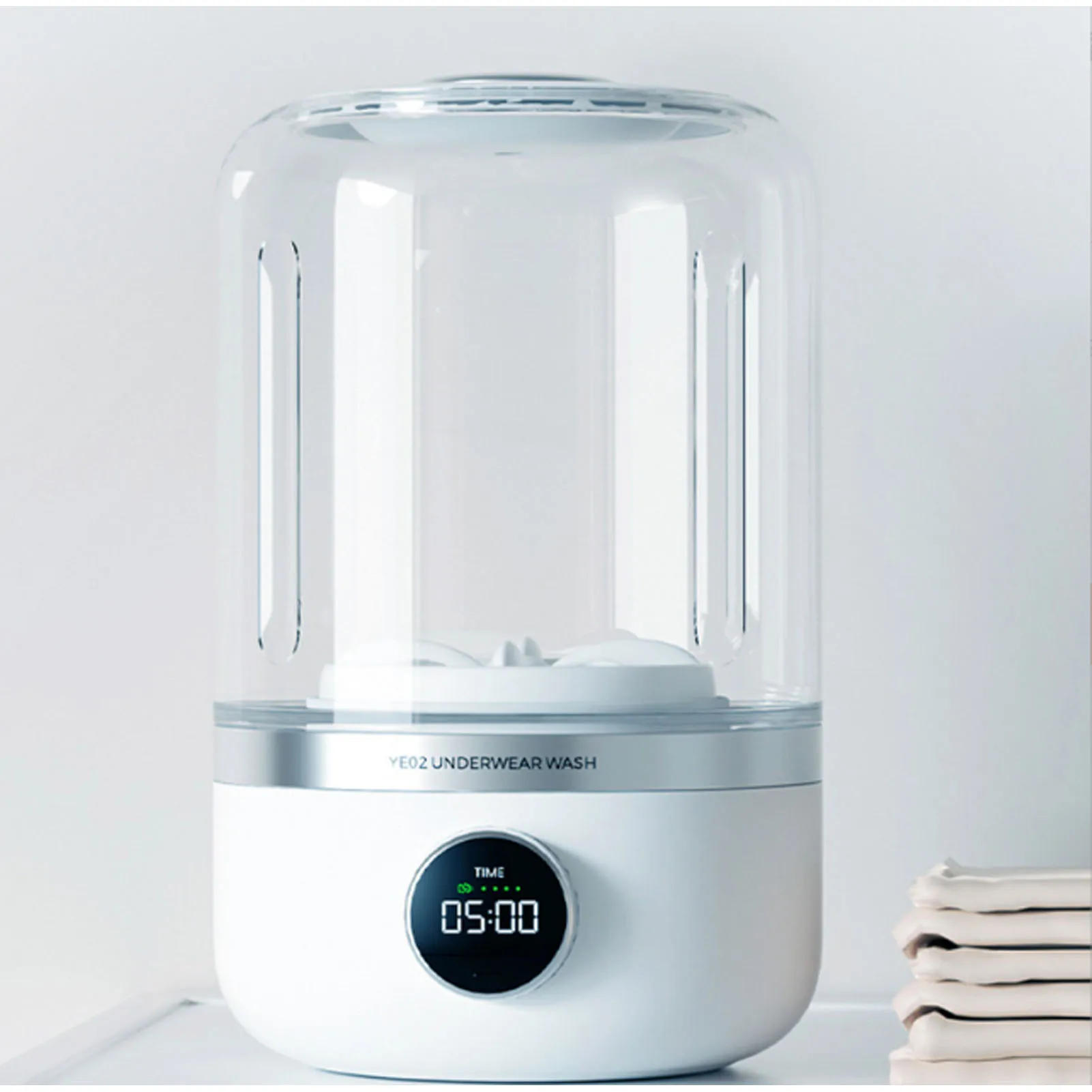 Mini Underwear Washer 10W Type C Rechargeable Cordless Powerful Quiet Portable Washing Machine Gentle for Baby Clothes