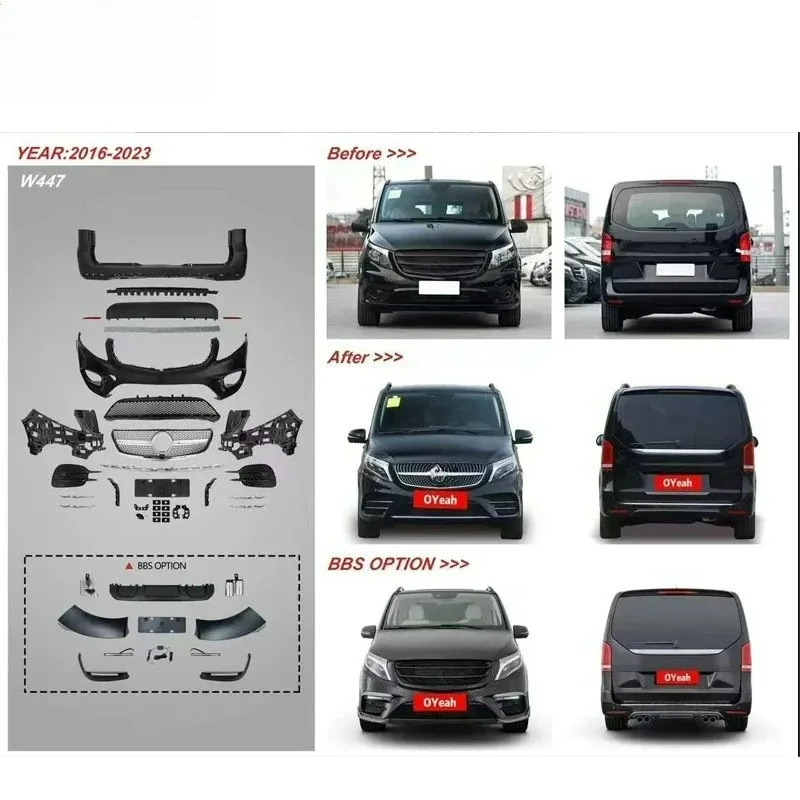 علامة تجارية جديدة حصرية-لـ W447 V-Class Vito V260 AMStyle طقم هيكل من ألياف الكربون 2016-2019 #5