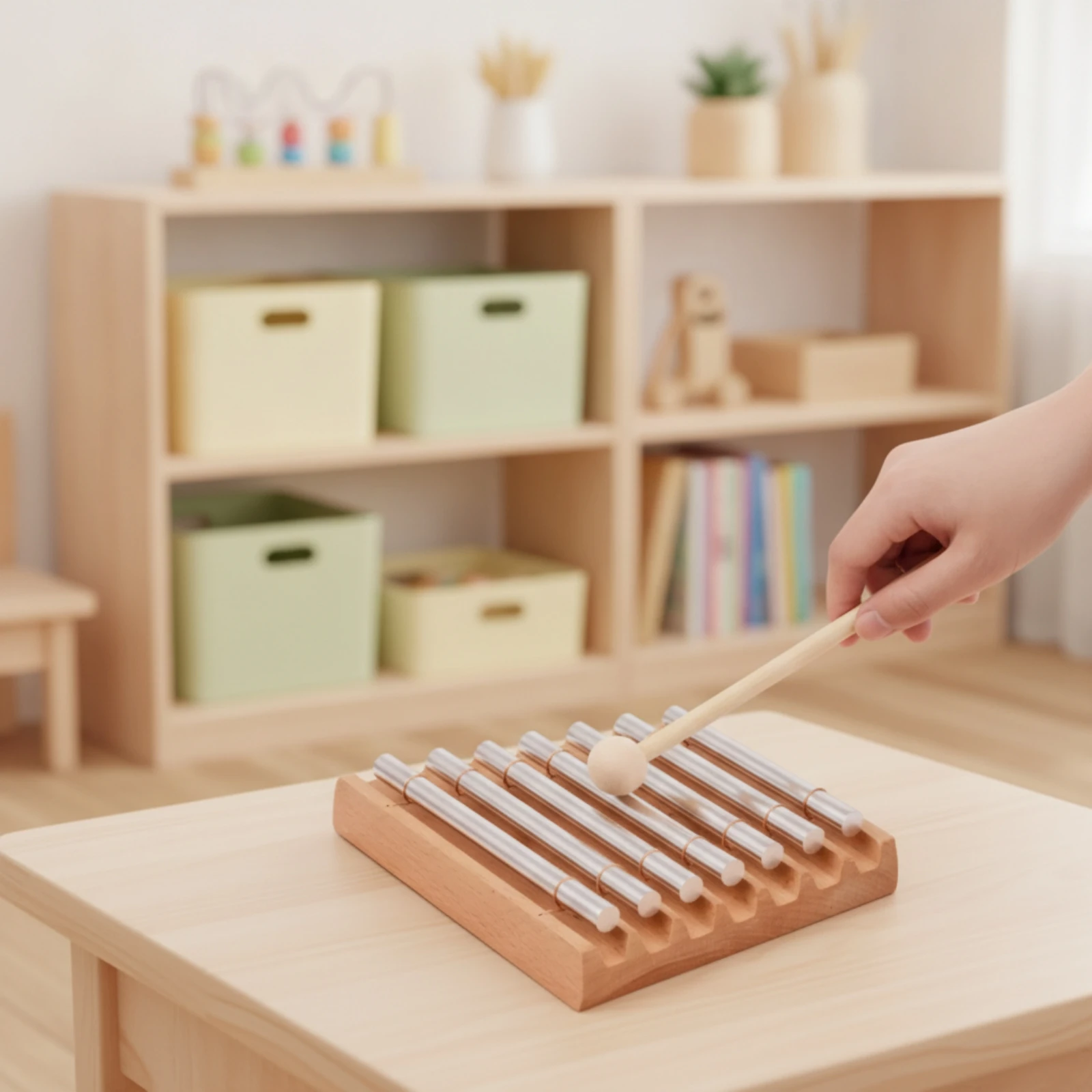 Xylophone with Mallet Educational Glockenspiel Metallophone Pleasant Xylophone with Mallets Stable for Children, Classroom