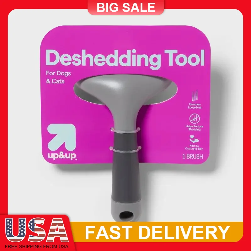 

Dog Cat Deshedder Tool Grooming Removes Loose Hair Reduce Shedding Non Slip Ergonomic Handle for Dogs Cats ABS Material