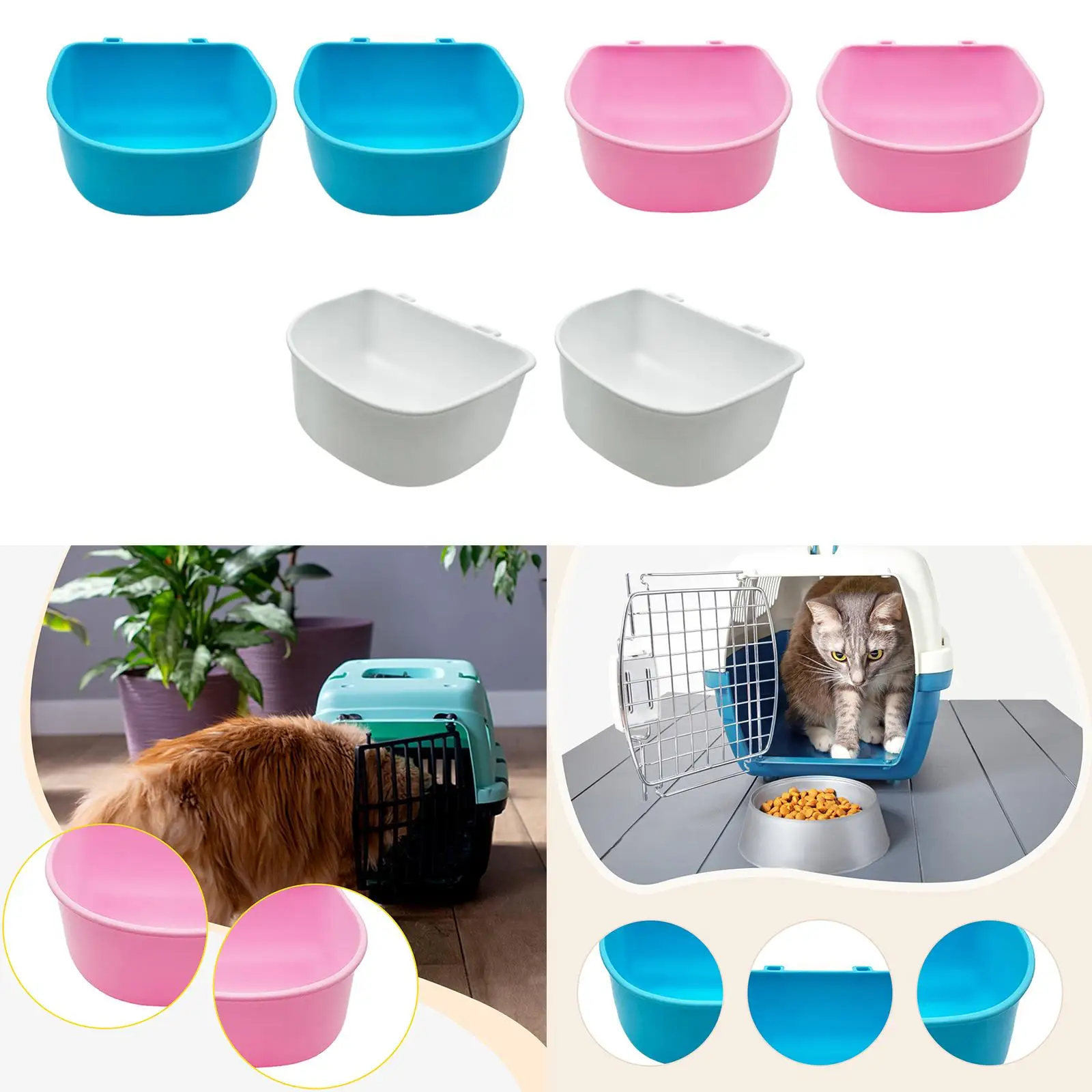 

2-х шт., подвесные миски для еды для домашних животных, ящик для собак, миски для кормления, практичные, простые в установке, многоцелевые, долговечные для щенков, котят, кошек