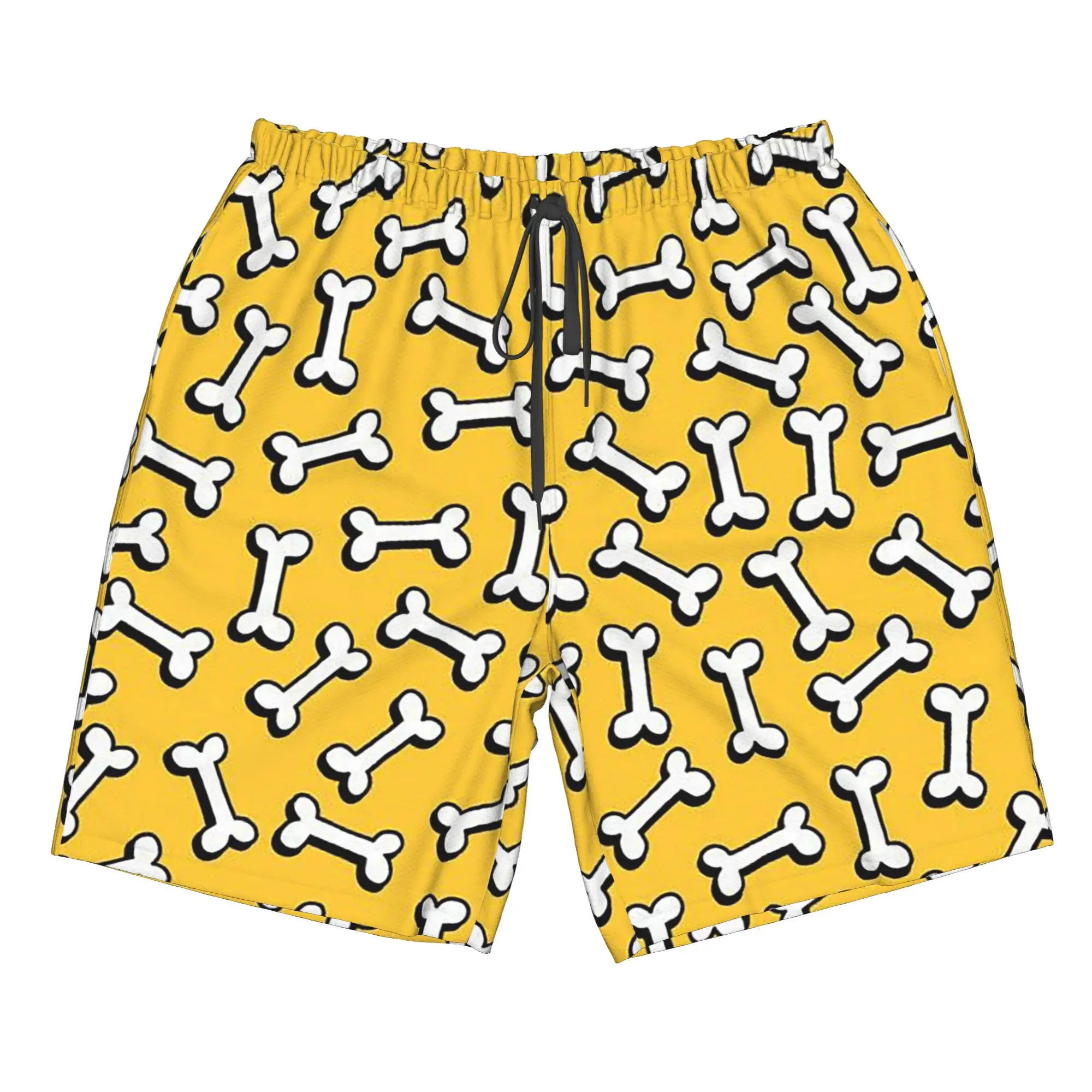 Cartoon Bone Bones Dog Pattern Trunks Beach Board Shorts Casual Quick Dry Swim Summer Men Pants