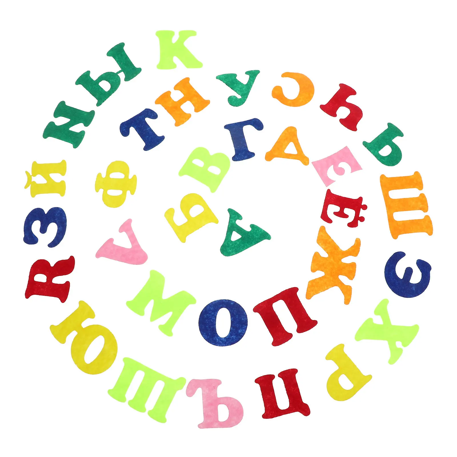 1Set Russian Alphabet Felt Letter Stickers Nonwoven Fabric Safe Reusable Classroom Decor Early Childhood Education Learning