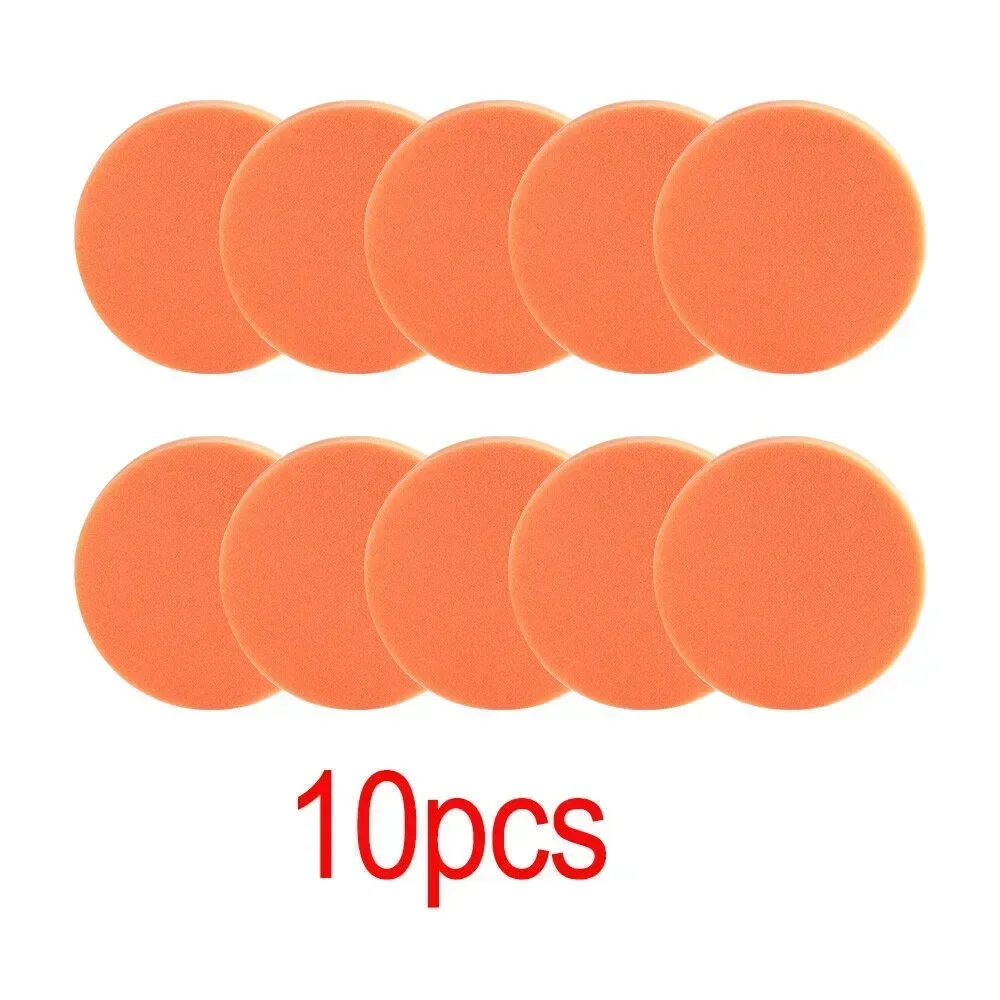 10PCS 75mm Car Polishing Sponge Orange Smooth Flat Sponge Polishing Pad Polishing Grinding Waxing Power Tools Accessories