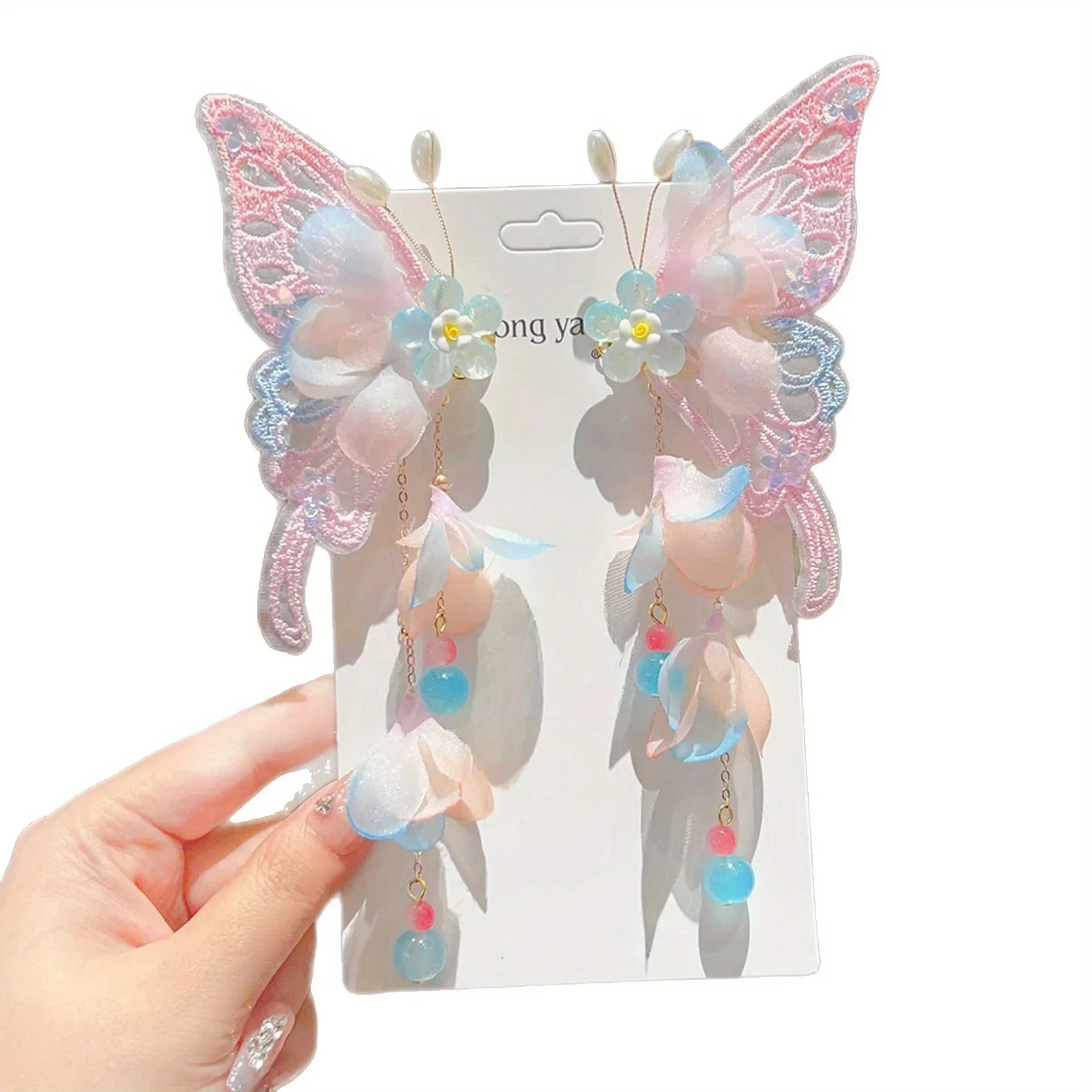 Hanfu-hoofddeksels voor kinderen Chinese stijl vlinder Super Fairy Oude stijl haaraccessoires Oud kostuum Kwastje haarclips
