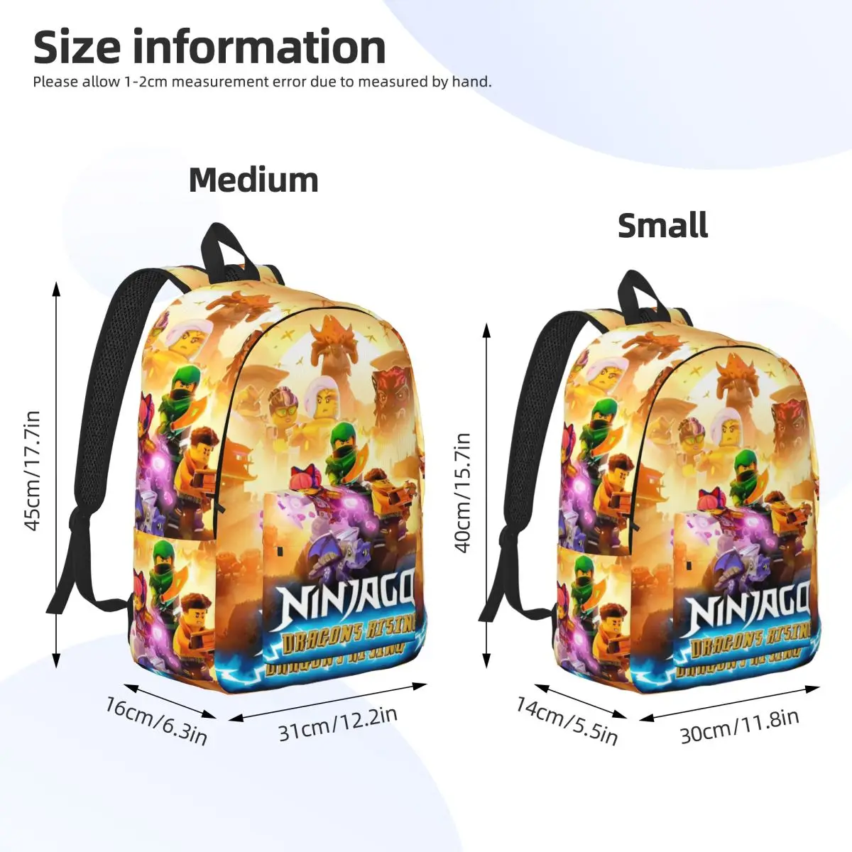 N-Ninjagos Game Anime Casual Backpack Durable High School Work Back to School Gift Daypack for Men Women College Canvas Bags