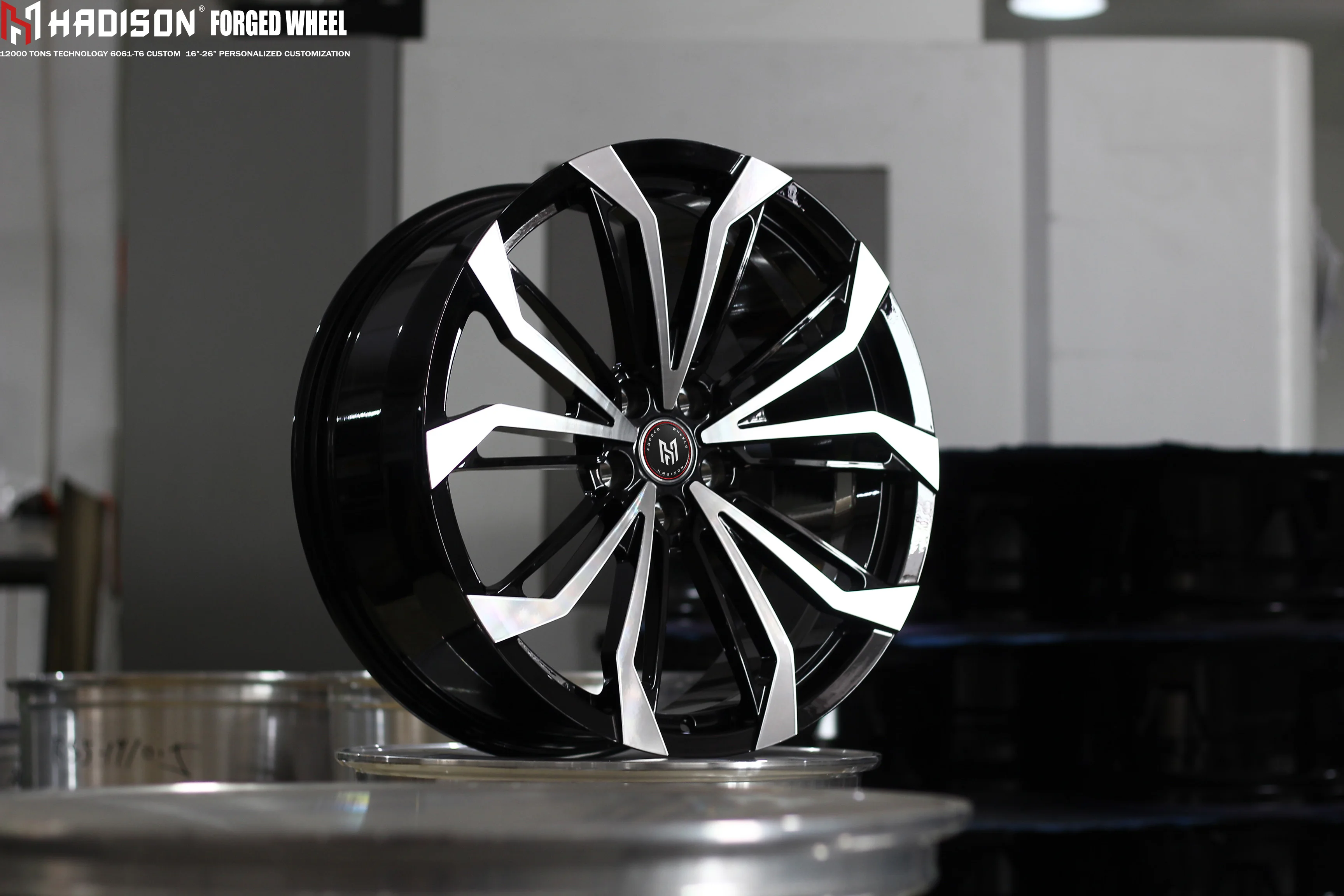 Custom Monoblock 6061-T6 Fully Forged Wheels CNC Machined Branching Multi-spoke Performance Rims