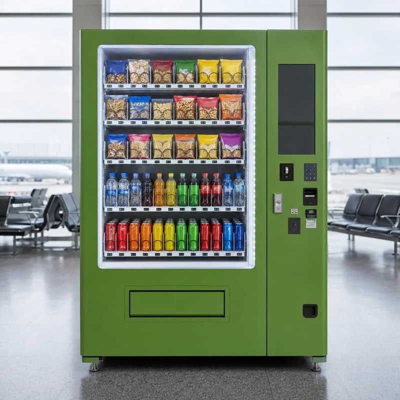 Contemporary Customized Automatic Beverage and Snack Retail Machine Equipped with Adjustable Channels and Drop Sensors