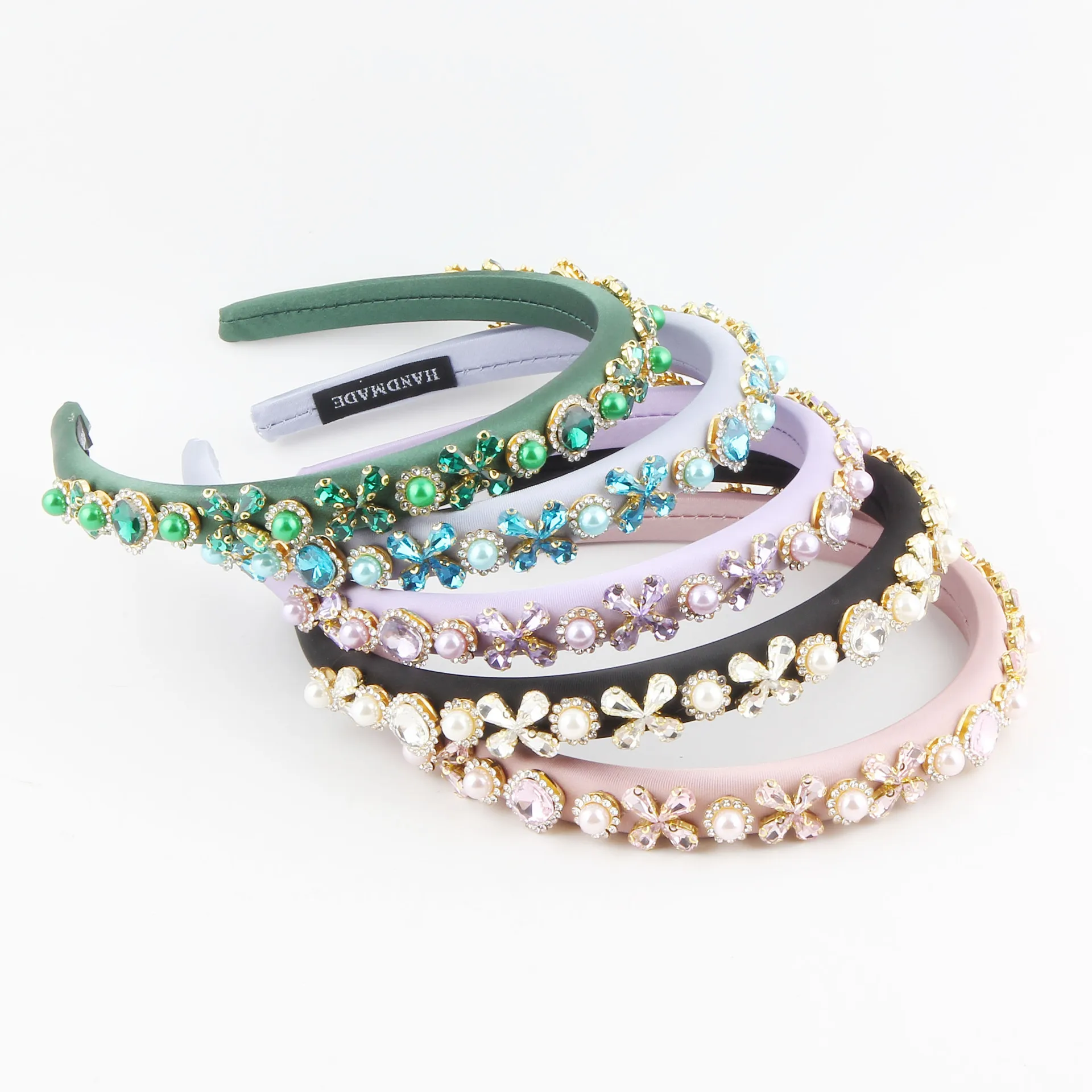 New Baroque Diamond Colored Fabric Grape Shape Headband Women's Ball Street Photography Travel Hair Accessories