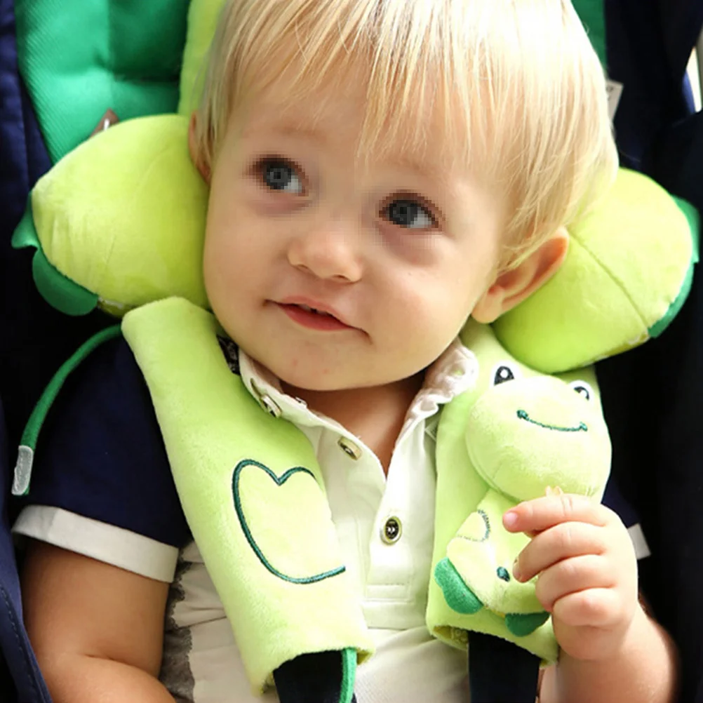 وسادة أمان لحماية كتف عربة الأطفال باللون الأخضر مناسبة عالميًا لغطاء حزام عربات التي تجرها الدواب