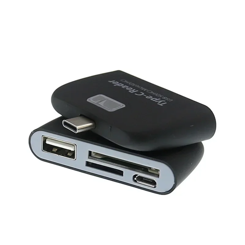 

Мульти-кардридер Type-C USB3.1 для устройств чтения карт SD TF USB2.0 телефонов Android Светодиодные фонари USB-адаптер OTG для мыши