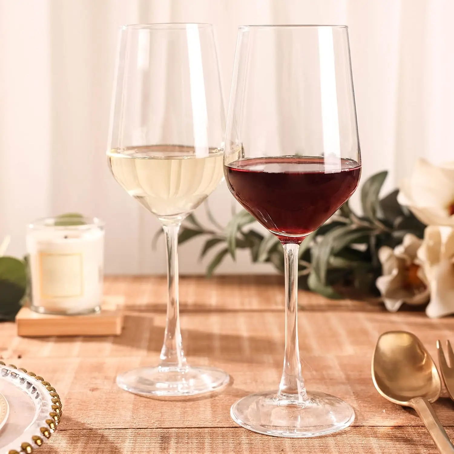Set of 12 Clear Wine Glasses, 13 Oz Capacity, Smooth Rim, Dishwasher Safe for Red or White Wine