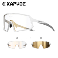 Kapvoe Photochromic Sunglasses Cycling Glasses Lightweight Polarized Women Glasses MTB Sports Driving Running Red Hiking Goggles