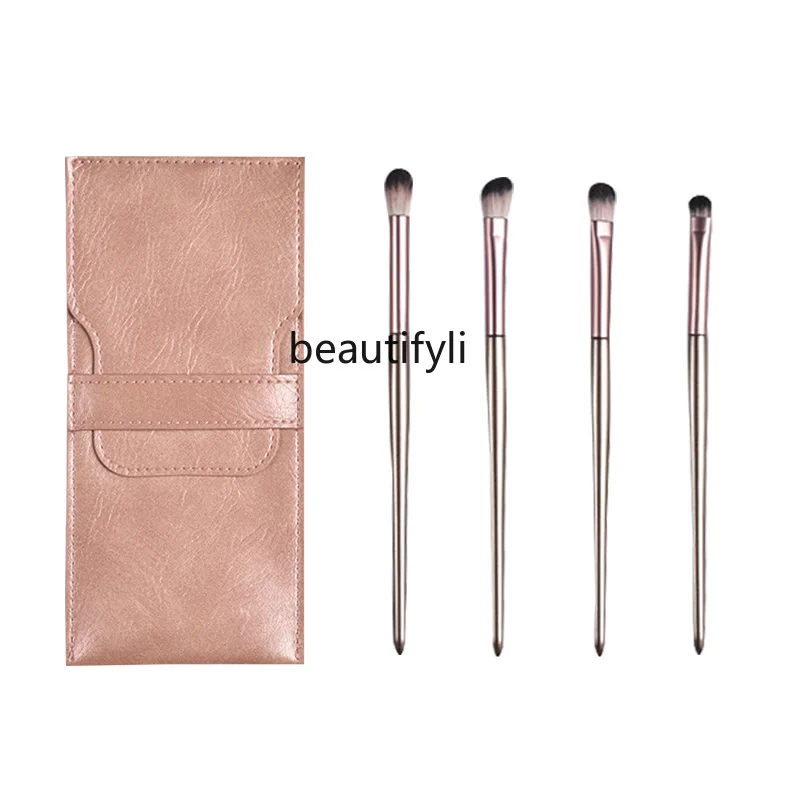 

4 Small Grape Eyeshadow Brush Set Portable Soft Hair Eye Smudge Brush Eye Makeup Nose Shadow Brush, Makeup Brush