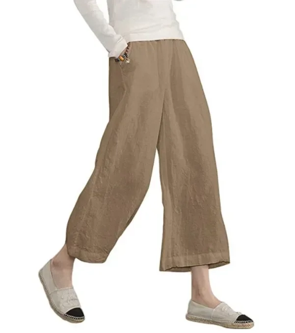 

Spring Cotton Linen Oversize Women Pants Long Black Wide-Leg Trousers Female Spring New Casual Office Trendy Ladies Bottom